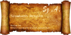 Szombath Arnold névjegykártya