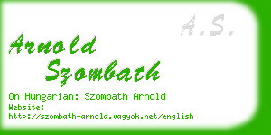 arnold szombath business card